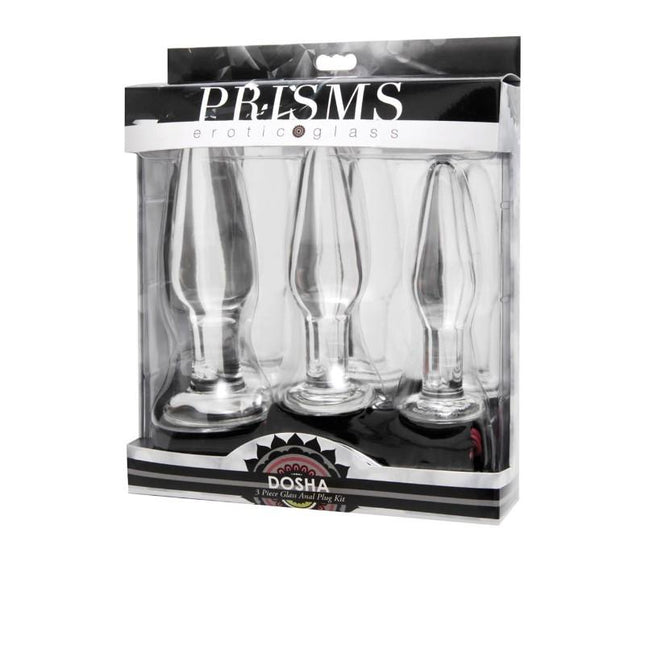 Dosha 3 Piece Glass Anal Plug Kit - Sex Toys