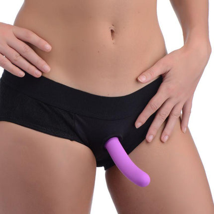 Lace Envy Black Pegging Set with Lace Crotchless Panty Harness and Dildo - L-XL - Sex Toys