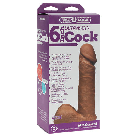 Vac-U-Lock - 6-Inch ULTRASKYN Cock Brown - Sex Toys