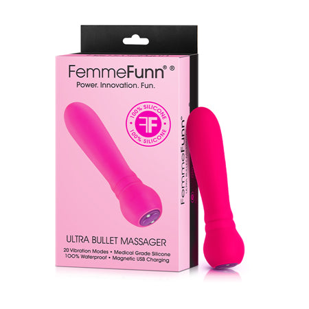 FemmeFunn Ultra Bullet Massager Rechargeable Silicone Vibrator Pink - Sex Toys