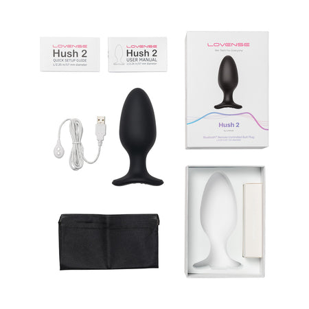 Lovense Hush 2 Bluetooth Remote-Controlled Vibrating Butt Plug L 2.25 in. - Sex Toys