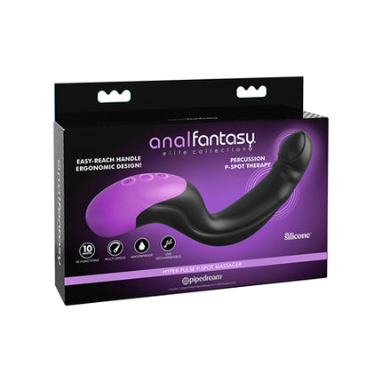 Pipedream Anal Fantasy Elite Collection Rechargeable Silicone Hyper-Pulse P-Spot Massager Black - Sex Toys