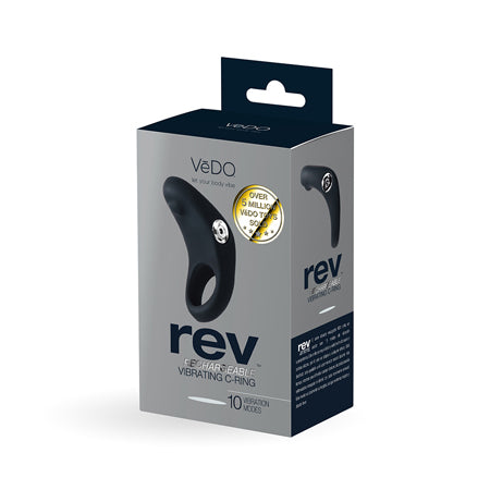 VeDO Rev Rechargeable Vibrating C-Ring Black - Sex Toys