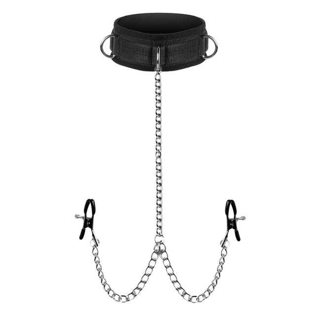 Submission Collar and Nipple Clamp Union - BDSM Toys