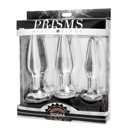 Dosha 3 Piece Glass Anal Plug Kit - Sex Toys