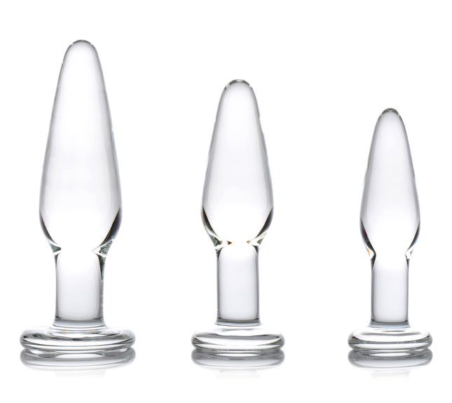 Dosha 3 Piece Glass Anal Plug Kit - Sex Toys