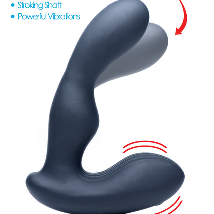 7X P-Stroke Silicone Prostate Stimulator with Stroking Shaft - Sex Toys