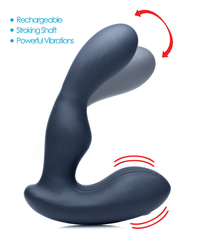 7X P-Stroke Silicone Prostate Stimulator with Stroking Shaft - Sex Toys