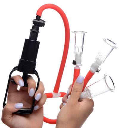 3-Way Suck Her Nipple and Clit Pump System - BDSM Toys