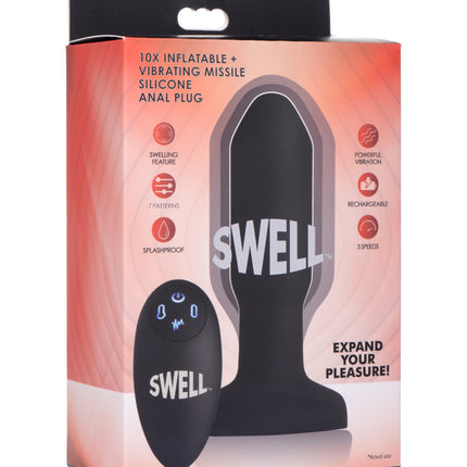 Worlds First Remote Control Inflatable 10X Vibrating Missile Silicone Anal Plug - Sex Toys