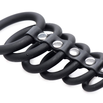 6 Ring Silicone Chastity Device - BDSM Toys