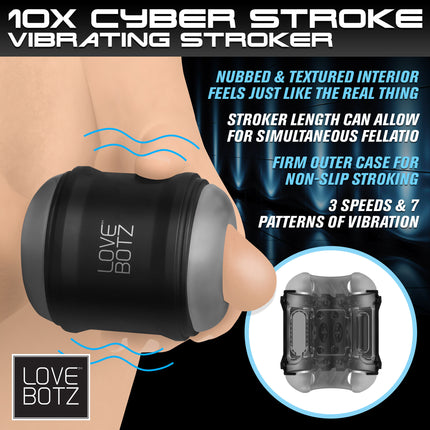 10X Cyber Stroke Vibrating Masturbator - Sex Toys