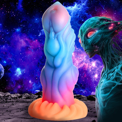 Alien Invader Glow-In-The-Dark Silicone Dildo - Sex Toys