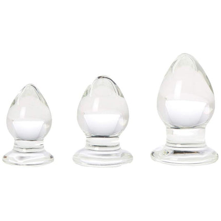 Triplets 3 Piece Glass Anal Plug Kit - Sex Toys