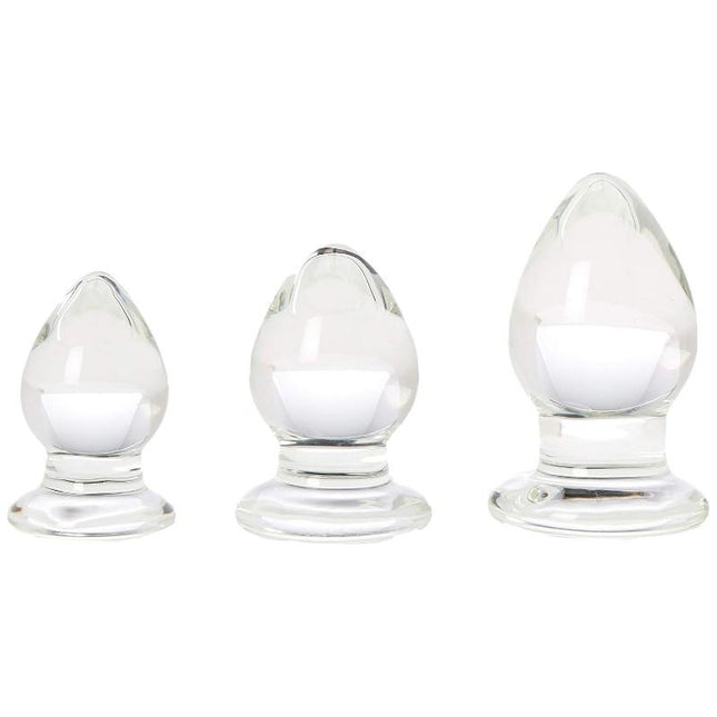 Triplets 3 Piece Glass Anal Plug Kit - Sex Toys