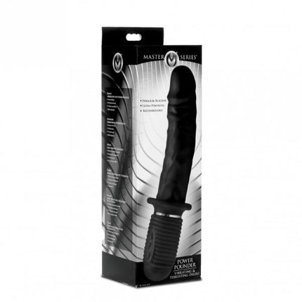 Power Pounder Vibrating and Thrusting Silicone Dildo - Black - Sex Toys