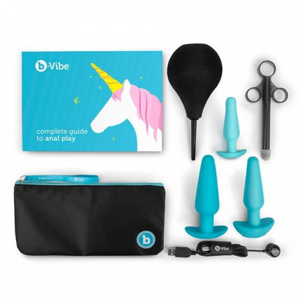 b-Vibe 7-Piece Anal Training & Education Set Teal - Sex Toys