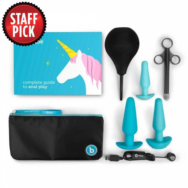b-Vibe 7-Piece Anal Training & Education Set Teal - Sex Toys