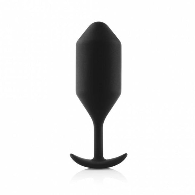 b-Vibe Snug Plug 4 Weighted Silicone Anal Plug Black - Sex Toys