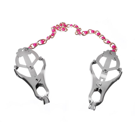 Clover Clamps with Red Ball Chain By Kink - BDSM Toys