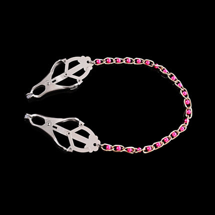 Clover Clamps with Red Ball Chain By Kink - BDSM Toys