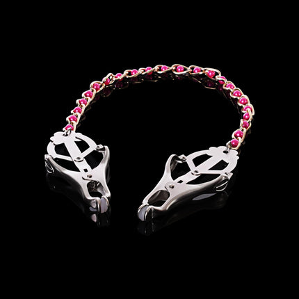 Clover Clamps with Red Ball Chain By Kink - BDSM Toys