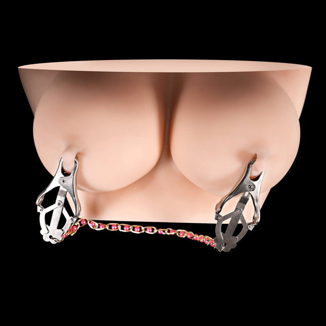 Clover Clamps with Red Ball Chain By Kink - BDSM Toys