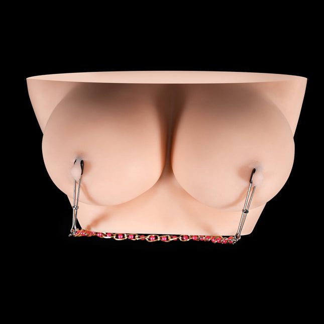 Nipple Clamps with Red Ball Chain By Kink - BDSM Toys