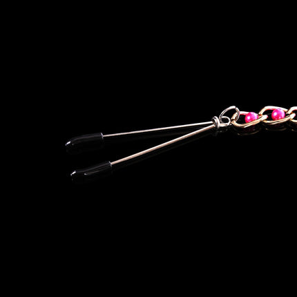 Nipple Clamps with Red Ball Chain By Kink - BDSM Toys