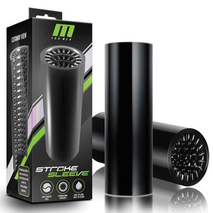 Blush M for Men Stroke Sleeve Reversible Stroker Black - Sex Toys