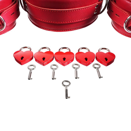 Five Piece Leather Collar Cuffs Set by Kink - Bondage Toys