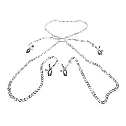 Collar to Nipple and Labia Clamps By Kink - BDSM Toys