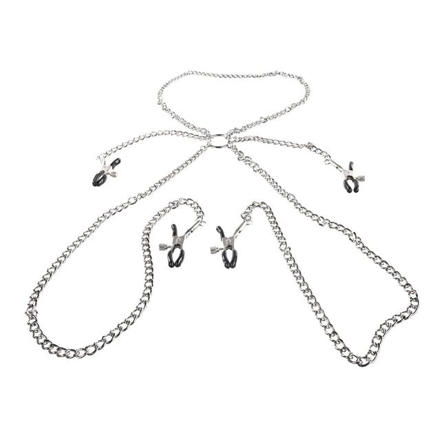 Collar to Nipple and Labia Clamps By Kink - BDSM Toys