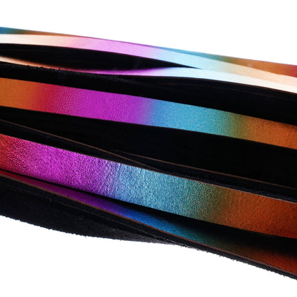 Holographic Rainbow Leather Flogger By Kink - BDSM Toys