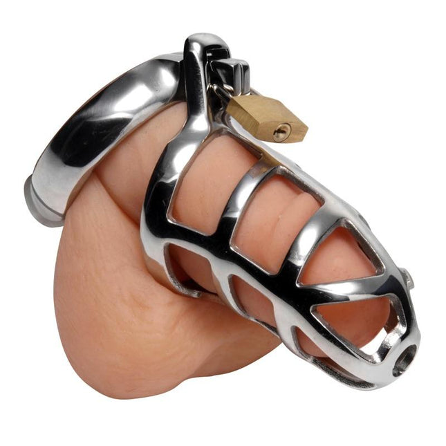 Detained Stainless Steel Chastity Cage - BDSM Toys