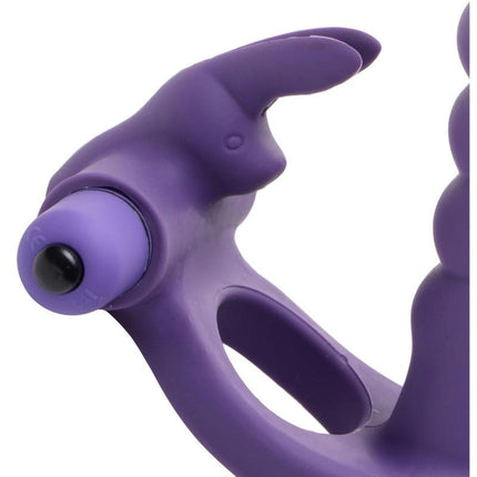 Double Delight Dual Penetration Vibrating Rabbit Cock Ring - Sex Toys