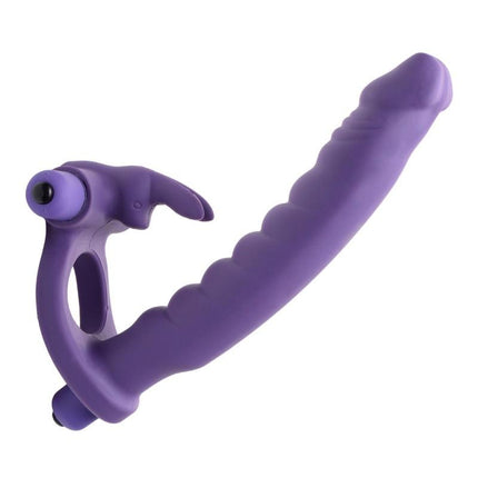 Double Delight Dual Penetration Vibrating Rabbit Cock Ring - Sex Toys