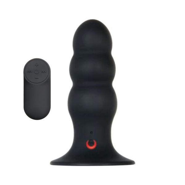 Evolved Kong Rechargeable Remote-Controlled Vibrating Silicone Anal Plug Black - Sex Toys
