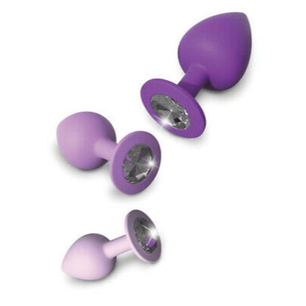 Pipedream Fantasy For Her 3-Piece Silicone Her Little Gems Trainer Plug Set Purple - Sex Toys