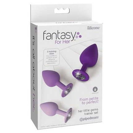 Pipedream Fantasy For Her 3-Piece Silicone Her Little Gems Trainer Plug Set Purple - Sex Toys