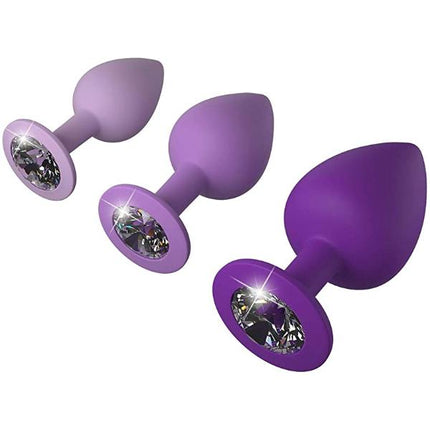 Pipedream Fantasy For Her 3-Piece Silicone Her Little Gems Trainer Plug Set Purple - Sex Toys