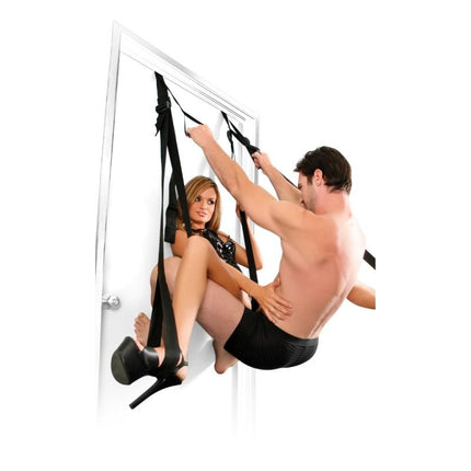 Pipedream Fetish Fantasy Series Adjustable Deluxe Fantasy Door Swing Black - Bondage Toys