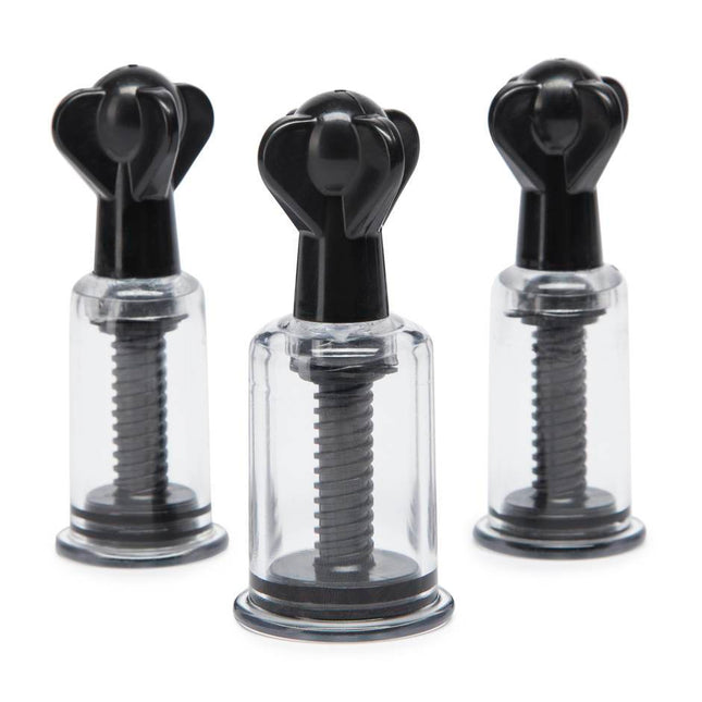 Pipedream Fetish Fantasy Series Limited Edition Super Suckers Trio Clear/Black - BDSM Toys