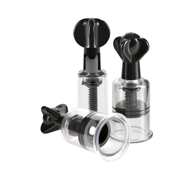 Pipedream Fetish Fantasy Series Limited Edition Super Suckers Trio Clear/Black - BDSM Toys