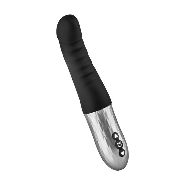Forto Thruster Rechargeable Silicone Thrusting G-Spot Vibrator Black - Sex Toys