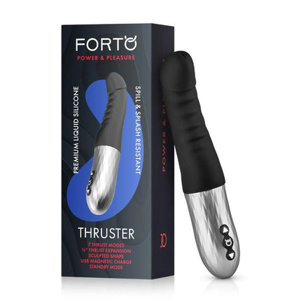 Forto Thruster Rechargeable Silicone Thrusting G-Spot Vibrator Black - Sex Toys