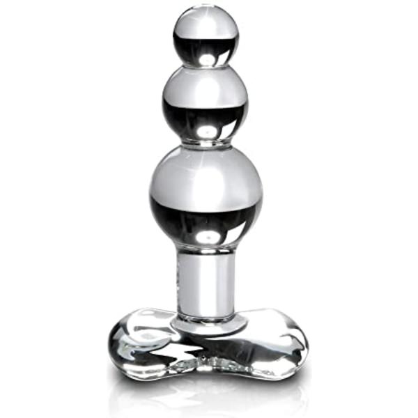 Pipedream Icicles No. 47 Beaded 4 in. Glass Anal Plug Clear - Sex Toys