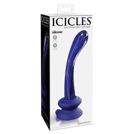 Pipedream Icicles No. 89 Curved Glass G-Spot Massager With Suction Cup Blue - Sex Toys