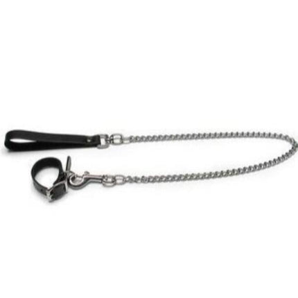 Kinklab Buckling Cock Ring and Chain Leash Set - BDSM Toys