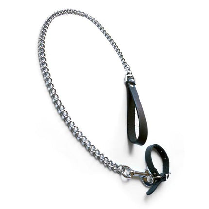 Kinklab Buckling Cock Ring and Chain Leash Set - BDSM Toys